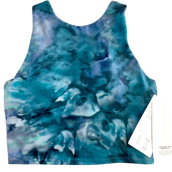 ATHLETA Conscious Crop Printed Bra A-C, Solarize Chrome Blue NWT - Picture 8 of 12